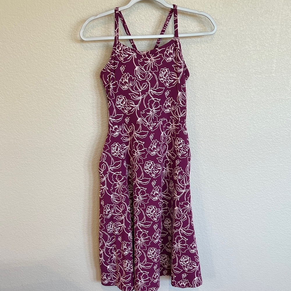 Pact Purple Floral Midi Dress